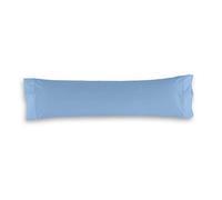 ESTELA - Funda de Almohada Combi Liso Color Azul Claro - 1 Pieza de 45x155 cm - 50% Algodón-50% Poliéster - 144 Hilos