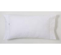 ESTELA - Funda de Almohada Combi Liso Color Blanco - 1 Pieza de 45x125 cm - 50% Algodón-50% Poliéster - 144 Hilos