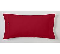 ESTELA - Funda de Almohada Combi Liso Color Burdeos - 1 Pieza de 45x110 cm - 50% Algodón-50% Poliéster - 144 Hilos