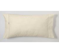ESTELA - Funda de Almohada Combi Liso Color Crema - 1 Pieza de 45x110 cm - 50% Algodón-50% Poliéster - 144 Hilos