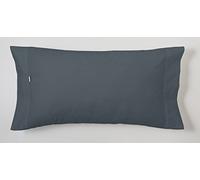ESTELA - Funda de Almohada Combi Liso Color Gris - 1 Pieza de 45x170 cm - 50% Algodón-50% Poliéster - 144 Hilos