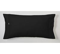 ESTELA - Funda de Almohada Combi Liso Color Negro - 1 Pieza de 45x170 cm - 50% Algodón-50% Poliéster - 144 Hilos