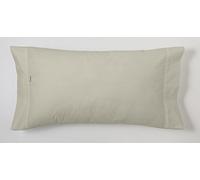 ESTELA - Funda de Almohada Combi Liso Color Piedra - 1 Pieza de 45x155 cm - 50% Algodón-50% Poliéster - 144 Hilos