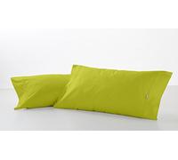 ESTELA - Funda de Almohada Combi Liso Color Pistacho - 2 Piezas de 45x95 cm - 50% Algodón-50% Poliéster - 144 Hilos
