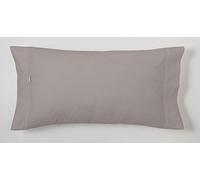 ESTELA - Funda de Almohada Combi Liso Color Plomo - 1 Pieza de 45x110 cm - 50% Algodón-50% Poliéster - 144 Hilos