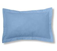 ESTELA - Funda de cojín Combi Lisos Color Azul Claro - Medidas 50x75+5 cm. - 50% Algodón-50% Poliéster - 144 Hilos - Acabado en pestaña