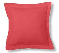 ESTELA - Funda de cojín Combi Lisos Color Rojo - Medidas 55x55+5 cm. - 50% Algodón-50% Poliéster - 144 Hilos - Acabado en pestaña