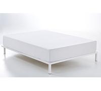 ESTELA - Sábana Bajera Ajustable Combi Color Blanco - Cama de 90 cm. - 50% Algodón / 50% Poliéster - 144 Hilos