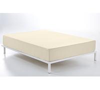 ESTELA - Sábana Bajera Ajustable Combi Color Crema - Cama de 180 cm. - 50% Algodón / 50% Poliéster - 144 Hilos