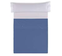 ESTELA - Sábana encimera Combi Color Azulón - Cama de 135 cm. - 50% Algodón / 50% Poliéster - 144 Hilos