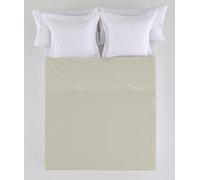 ESTELA - Sábana encimera Combi Color Piedra - Cama de 200 cm. - 50% Algodón / 50% Poliéster - 144 Hilos