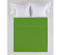 ESTELA - Sábana encimera Combi Color Verde - Cama de 90 cm. - 50% Algodón / 50% Poliéster - 144 Hilos