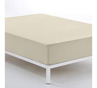 ESTELIA - Bajera Ajustable Color Piedra - Cama de 135/140 (Alto 30 cm) - 100% algodón - 144 Hilos