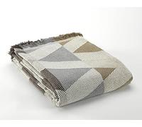 ESTELIA - Colcha Multiusos Agres café - Foulard sofá. Cubresofá o cubrecama. Algodón Reciclado.