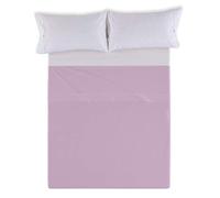 ESTELIA - Encimera Lisa Color Malva - Cama de 105 cm. 100% algodón - 144 Hilos
