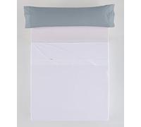 ESTELIA - Funda de Almohada Percal 200 Hilos algodón Peinado, Color Acero - Cama de 90-45x110 cm - Confeccionado con biés -Suave y Resistente