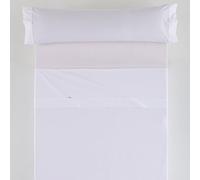 ESTELIA - Funda de Almohada Percal 200 Hilos algodón Peinado, Color Blanco - Cama de 150-45x170 cm - Confeccionado con biés - Suave y Resistente