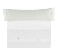 ESTELIA - Funda de Almohada Percal 200 Hilos algodón Peinado, Color Hueso - Cama de 150-45x170 cm - Confeccionado con biés - Suave y Resistente