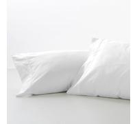ESTELIA Funda de Almohada Satén 100% Algodón, 300 Hilos, 45x90 cm, Hipersuave, Cuidado del Cabello, Hipoalergénica, Blanco, Pack 2 Unidades