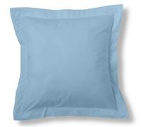 ESTELIA - Funda de cojín Lisa Color Azul Celeste - 55x55 cm - 100% algodón - 144 Hilos