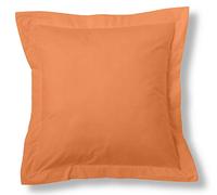 ESTELIA - Funda de cojín Lisa Color Mango - 55x55 cm - 100% algodón - 144 Hilos