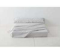 ESTELIA Juego de sábanas 100% algodón Natural Color Blanco - Cama de 90 (Almohada Simple) - Transpirable y Fresco
