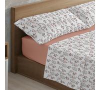 ESTELIA - Juego de sábanas Laia Color Terracota - Cama de 150/160 (2 ALM) (4 Piezas) - 100% algodón - 144 Hilos