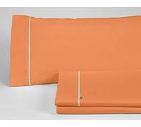 ESTELIA - Juego de sábanas Liso Color Mango - Cama de 150 (3 Piezas) - 100% algodón - 144 Hilos