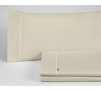 ESTELIA - Juego de sábanas Liso Color Piedra - Cama de 180 (4 Piezas) - 100% algodón - 144 Hilos
