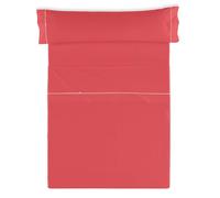 ESTELIA - Juego de sábanas Liso Color Rojo - Cama de 105 (3 Piezas) - 50% algodón / 50% poliéster - 144 Hilos