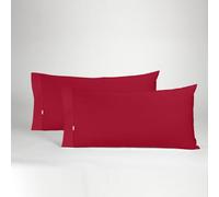 ESTELIA - Pack de Dos Fundas de Almohada Color Burdeos - 45x80 cm (1 Boca) - 50% algodón / 50% poliéster - 144 Hilos - Suave, Resistente y Duradera