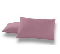 ESTELIA - Pack de Dos Fundas de Almohada Color Cuarzo - 50x80 cm - 50% algodón / 50% poliéster - 144 Hilos - Cierre en Tapa y Solapa