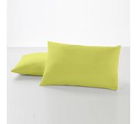 ESTELIA - Pack de Dos Fundas de Almohada Color Pistacho - 50x80 cm - 50% algodón / 50% poliéster - 144 Hilos - Cierre en Tapa y Solapa - Suave, Resistente y Duradera