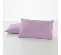 ESTELIA - Pack de Dos Fundas de Almohada de algodón Color Malva - 50x80 cm - 100% algodón - 144 Hilos - Cierre en Tapa y Solapa - Tejido Fresco y Transpirable