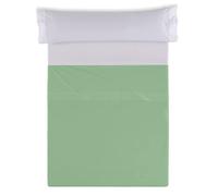 ESTELIA - Sábana encimera Color Verde albahaca - Cama de 180 cm. 50% algodón / 50% poliéster - 144 Hilos