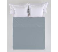 ESTELIA - Sábana encimera Combi Liso 200 Hilos algodón Peinado, Color Acero - Cama de 105 cm. - 100% Algodón - 200 Hilos