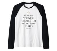 Ester 4:14 Corona Versículo de la Biblia Fe Mujeres Camiseta Manga Raglan