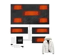 Estera calefactora USB para abrigo, Juego de almohadillas calentadas USB, Almohadillas calefactoras de película con elemento calefactor eléctrico para acampar al aire libre noche de invierno