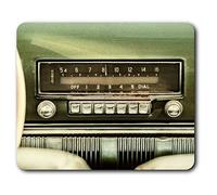 Estera cómoda del ratón - Antiguo radio de coche de la vendimia Classic23.5 x 19.6 cm (9.3 x 7.7 pulgadas) para la computadora y ordenador portátil, oficina, regalo, base antideslizante - RM21956