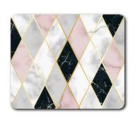 Estera cómoda del ratón - Art Deco baldosas de mármol Bastante 23.5 x 19.6 cm (9.3 x 7.7 pulgadas) para la computadora y el ordenador portátil, oficina, regalo, base antideslizante - RM2517