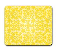 Estera cómoda del ratón - Art Deco modelo amarillo de la vendimia 23.5 x 19.6 cm (9.3 x 7.7 pulgadas) para la computadora y ordenador portátil, oficina, regalo, antideslizante base - RM24578