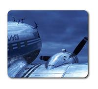 Estera cómoda del ratón - Avión DC-3 Dakota del Plano Piloto de 23.5 x 19.6 cm (9.3 x 7.7 Pulgadas) para la computadora y el Ordenador portátil, Oficina, Regalo, Base Antideslizante - RM8228