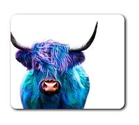 Estera cómoda del ratón - azul del arte pop Vaca Animal 23.5 x 19.6 cm (9.3 x 7.7 pulgadas) para la computadora y ordenador portátil, oficina, regalo, antideslizante base - RM21683