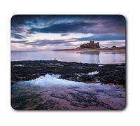 Estera cómoda del ratón - Bamburgh Castillo Inglaterra Reino Unido 23.5 x 19.6 cm (9.3 x 7.7 pulgadas) para la computadora y el ordenador portátil, oficina, regalo, base antideslizante - RM3077