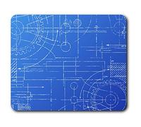 Estera cómoda del ratón - Blueprint Técnica diversión fresca 23.5 x 19.6 cm (9.3 x 7.7 pulgadas) para la computadora y el ordenador portátil, oficina, regalo, base antideslizante - RM2384