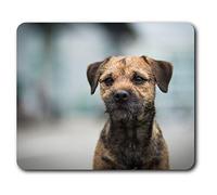 Estera cómoda del ratón - cachorro de perro Border Terrier 23.5 x 19.6 cm (9.3 x 7.7 pulgadas) para la computadora y el ordenador portátil, oficina, regalo, base antideslizante - RM15548