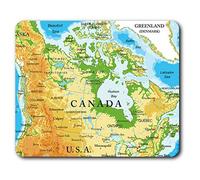 Estera cómoda del ratón - Canadá Mapa de la Canadiense 23.5 x 19.6 cm (9.3 x 7.7 Pulgadas) para la computadora y el Ordenador portátil, Oficina, Regalo, Base Antideslizante - RM3164