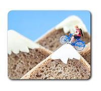 Estera cómoda del ratón - divertido mini ciclista en tostada 23.5 x 19.6 cm (9.3 x 7.7 pulgadas) para la computadora y el ordenador portátil, oficina, regalo, antideslizante base - RM3472