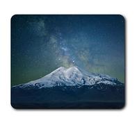 Estera cómoda del ratón - Escena Vía Láctea Mountain Ski 23.5 x 19.6 cm (9.3 x 7.7 pulgadas) para la computadora y el ordenador portátil, oficina, regalo, base antideslizante - RM3494