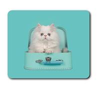 Estera cómoda del ratón - gatito persa blanco de pelo largo gato Los gatos lindos 23.5 x 19.6 cm (9.3 x 7.7 pulgadas) para la computadora y el ordenador portátil, oficina, regalo, base antideslizante - RM24433